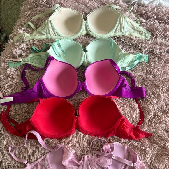 Women's Lace Bra Set - Red, Purple, Mint - Picture 2 of 7